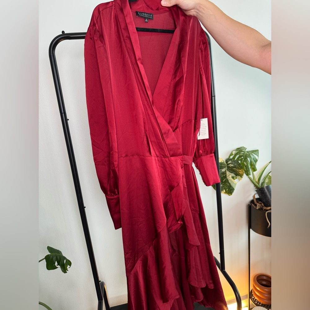 Elegant Red Wrap Dress
